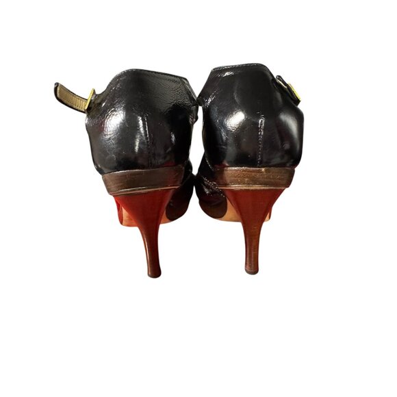 Jimmy Choo Black Patent Leather Open-Toe High Heel Sandals‎ Womens 37.5/8.5 - Picture 16 of 16